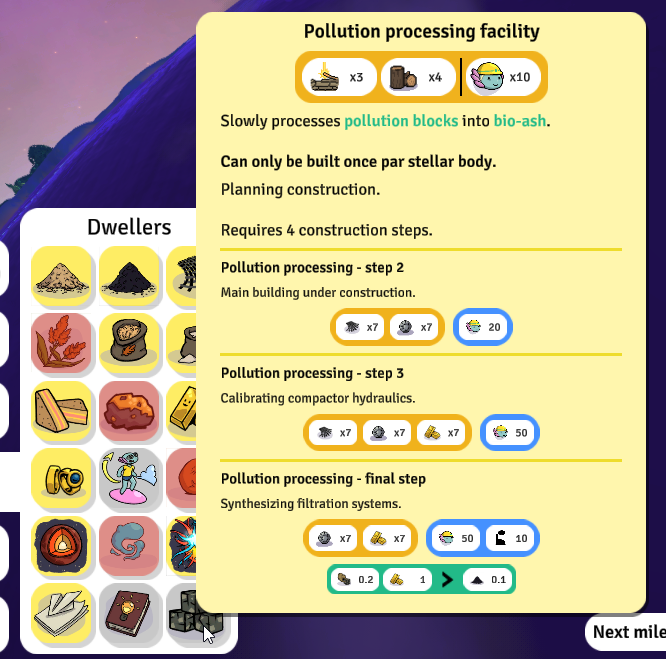 Improved multi-step building tooltips