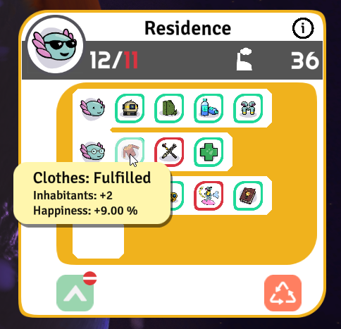 new house ui and Inhabitants wording